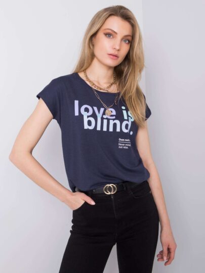Tricou Bleumarin Cu Inscripție Stitch & Soul - Xs