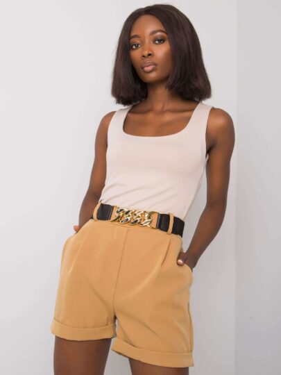 Pantaloni Scurți Camel Cu Centură Laurell - S