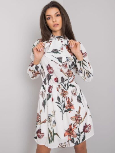 Rochie cu imprimeu alb Akilah