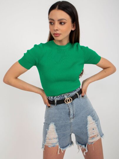 Pantaloni scurti din denim cu găuri