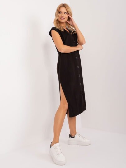 Rochie Neagra Tricotata Simpla Marime Universala