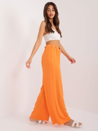 Pantaloni Lungi De Vara Portocalii Din Tesatura Marime Universala